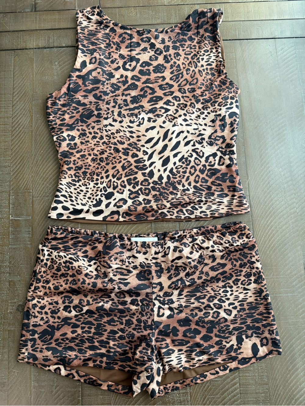 Princess Polly Leopard Print Two-Piece Set - Brown Black Cream